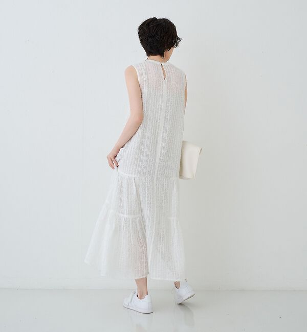 Rouge vif「【人気追加】フェザーノースリーブワンピース」|ワンピース|