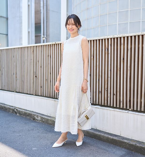 Rouge vif「【人気追加】フェザーノースリーブワンピース」|ワンピース|
