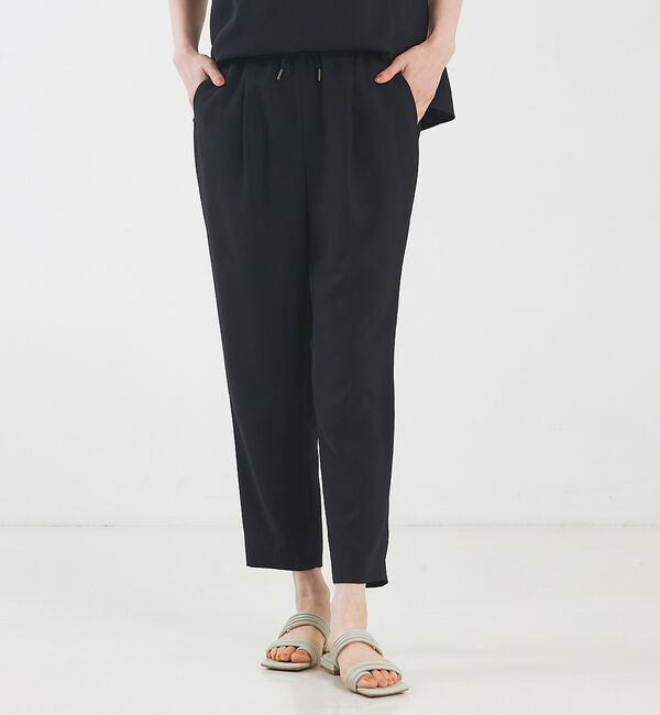 qualite「【セットアップ対応】バックサテンジョーゼットパンツ」|その他|ブラック