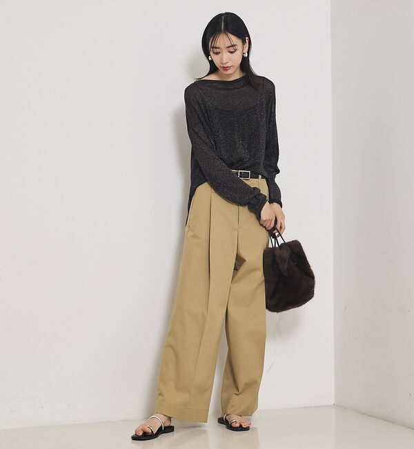 qualite「【大人気ラメシリーズ】ラメシアーボックスニット」|Tシャツ・カットソー|