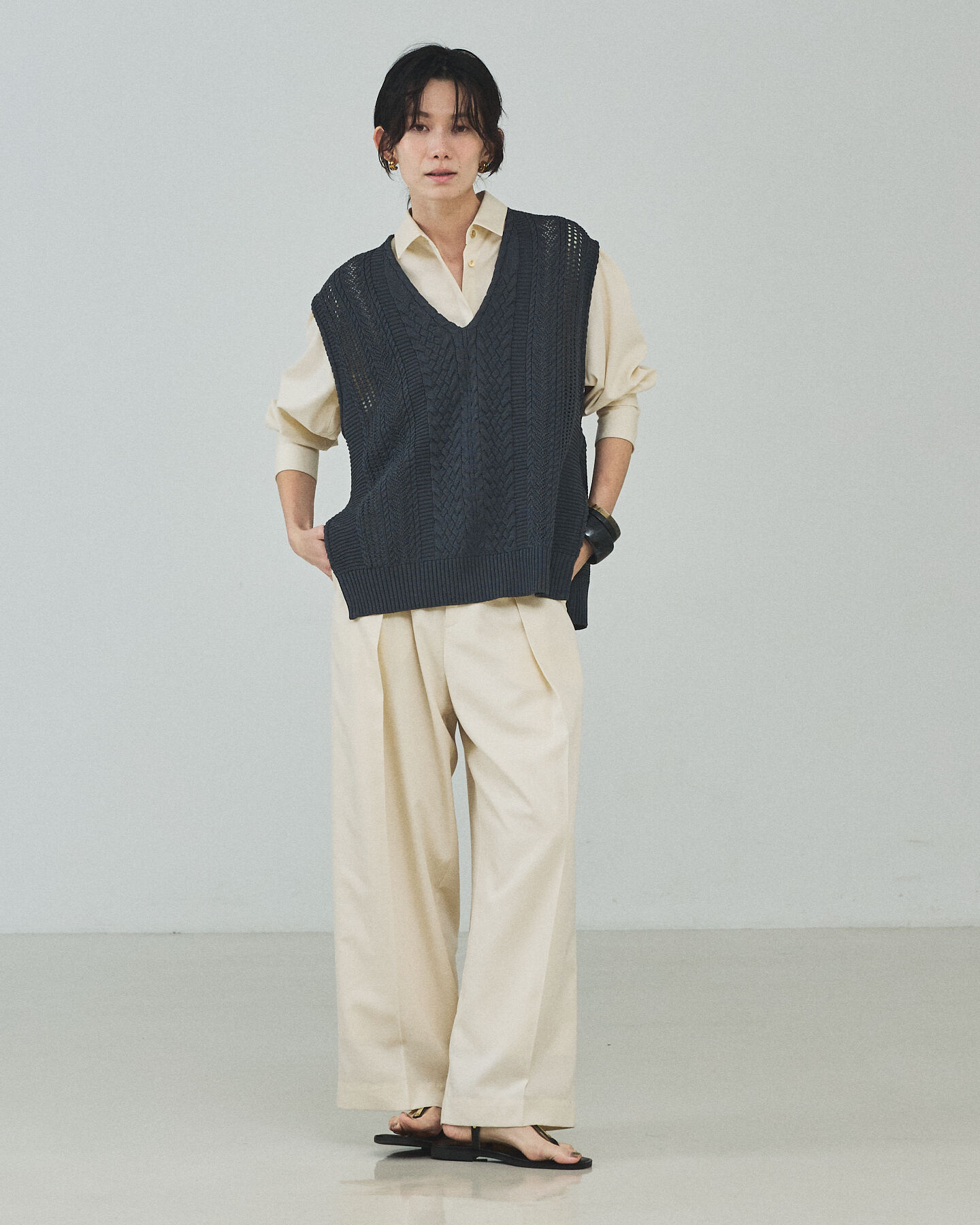 qualite「【Oggi掲載・セットアップ対応】テンセルハイツイストワイドパンツ」|その他|