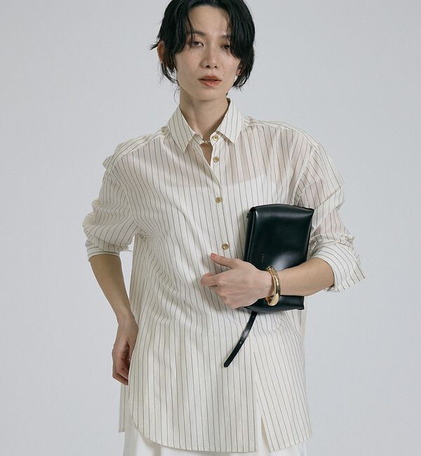 qualite「ラメストライプシャツ」|シャツ・ブラウス|