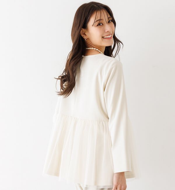 abahouse mavie「【エニデイカセット】チュールブラウス＆テーパードパンツ」|シャツ・ブラウス|