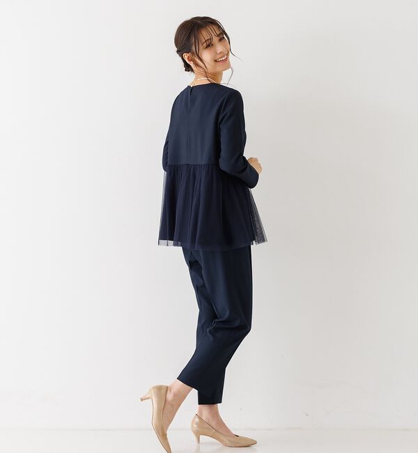 abahouse mavie「【エニデイカセット】チュールブラウス＆テーパードパンツ」|シャツ・ブラウス|