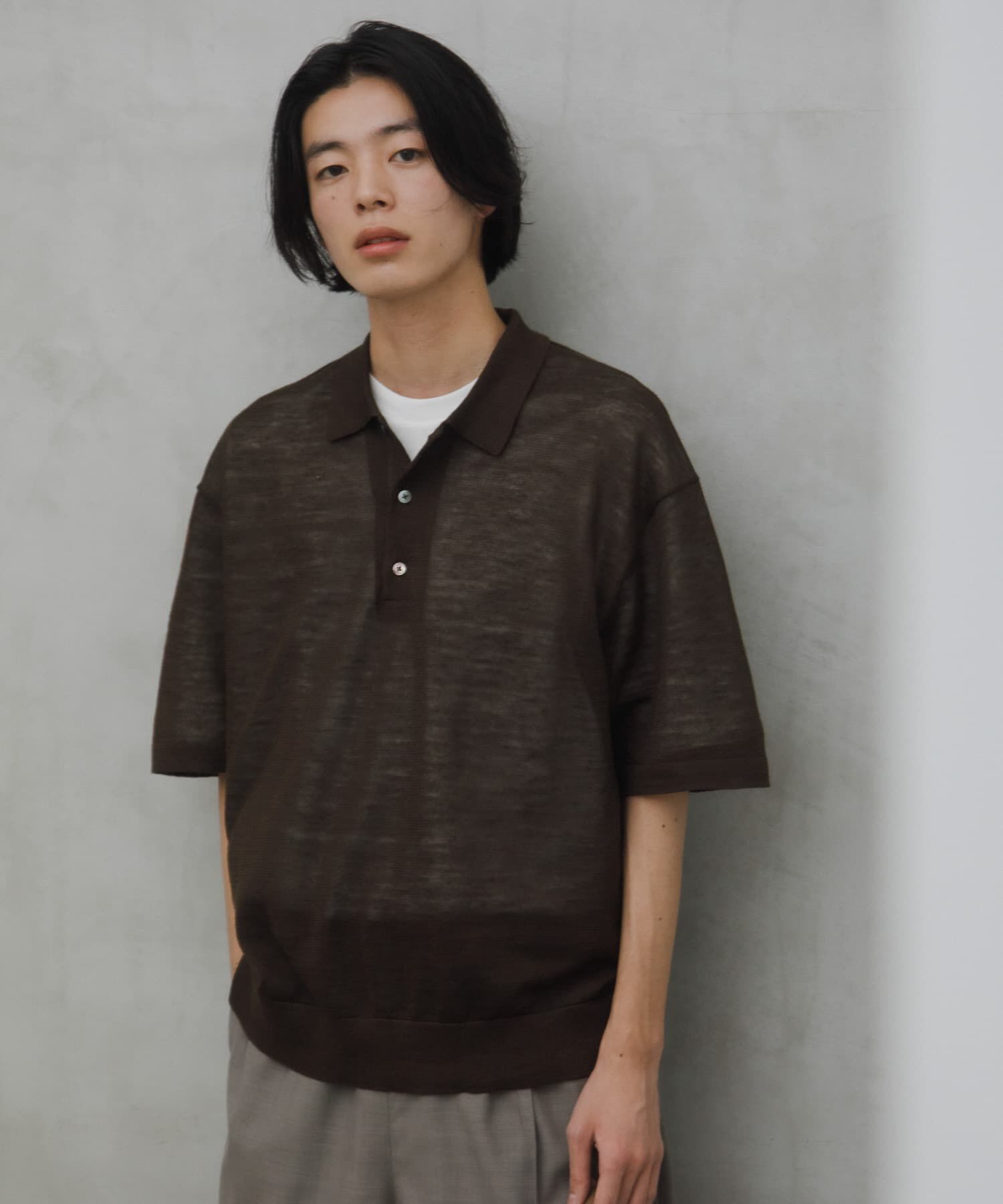 URBAN RESEARCH DOORS「Ramie High Gauge KnitPolo」|ポロシャツ|