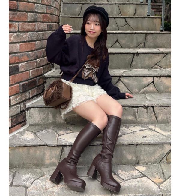  「美脚ストレッチロングブーツ」|ロングブーツ|