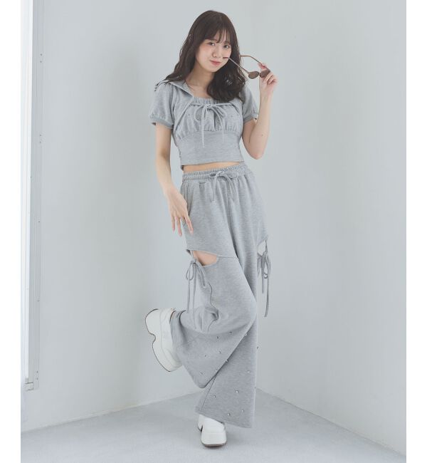  「スリット入りキラキラスウェットパンツ」|その他|
