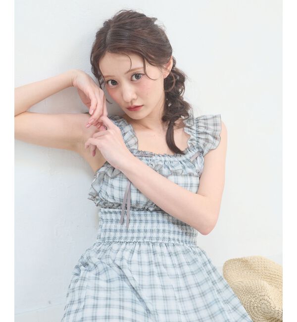  「ショルダーフリルキャミワンピース」|ワンピース|