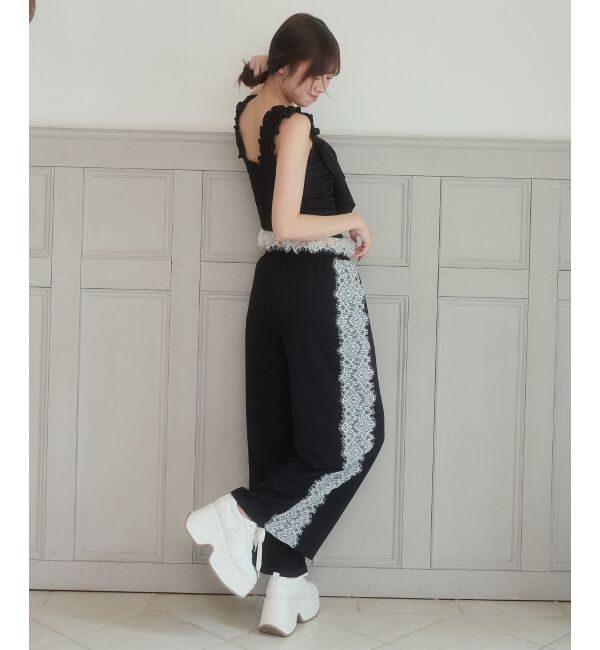  「サイドレースダメージスウェットパンツ」|その他|