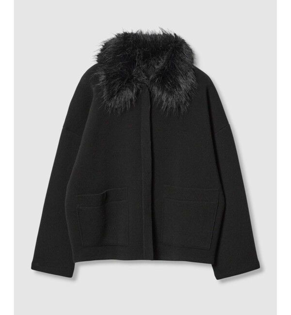 LOULOU WILLOUGHBY「【LOULOU WILLOUGHBY】ファー衿ニットショートコート」|ダッフルコート|