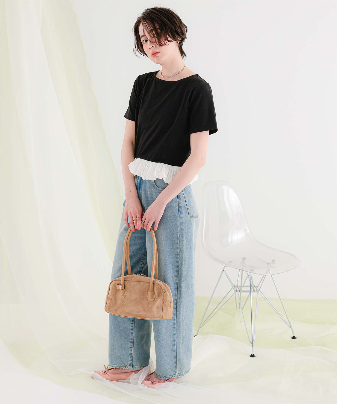 titivate「チビバルーン半袖トップス」|Tシャツ・カットソー|
