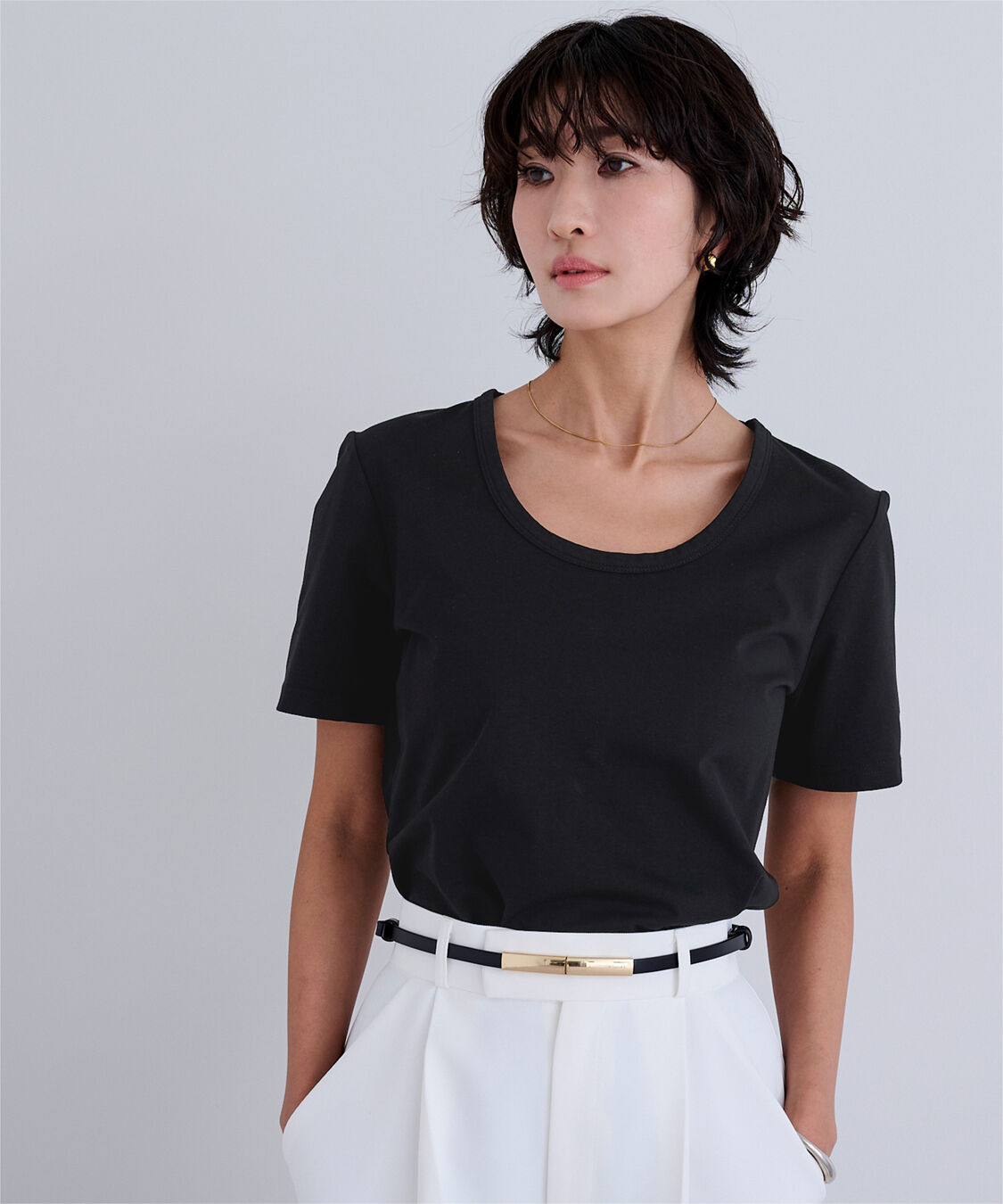 ur's「【接触冷感】エコUネックTシャツ」|Tシャツ・カットソー|