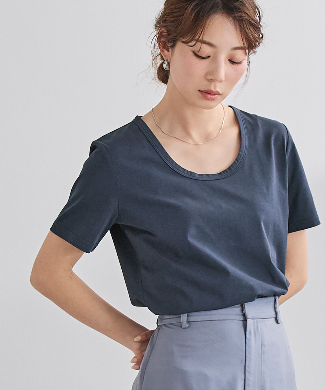 ur's「【接触冷感】エコUネックTシャツ」|Tシャツ・カットソー|