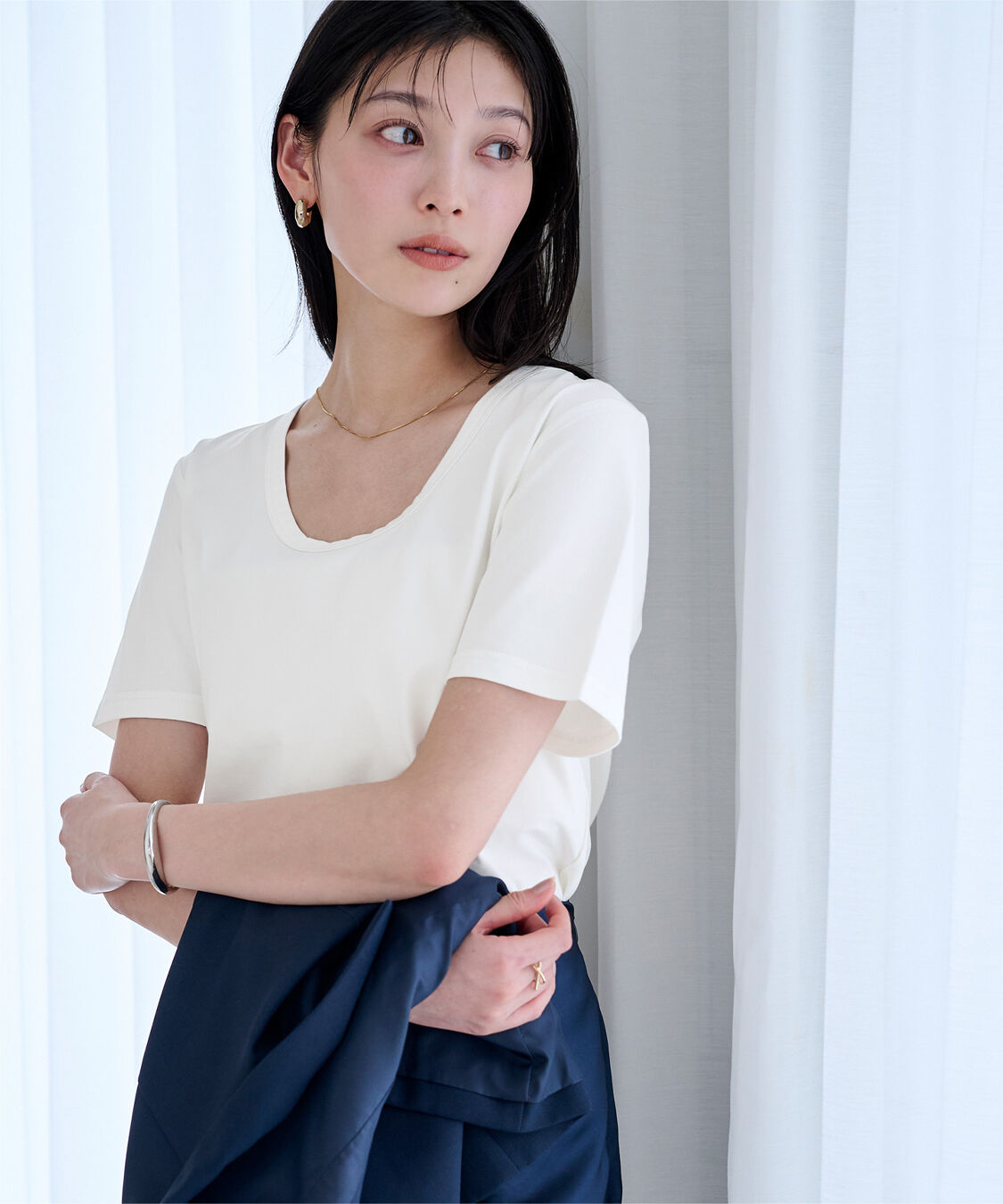 ur's「【接触冷感】エコUネックTシャツ」|Tシャツ・カットソー|