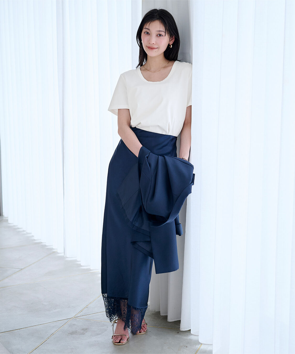 ur's「【接触冷感】エコUネックTシャツ」|Tシャツ・カットソー|