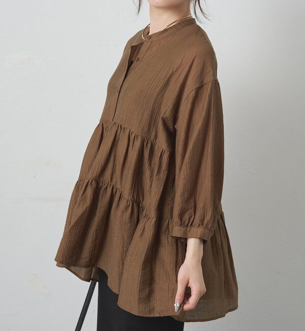  「【WEB限定カラーあり】シアーノーカラーブラウス」|シャツ・ブラウス|
