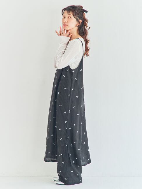 Samansa Mos2「シアー楊柳刺繍キャミソールワンピース」|ワンピース|