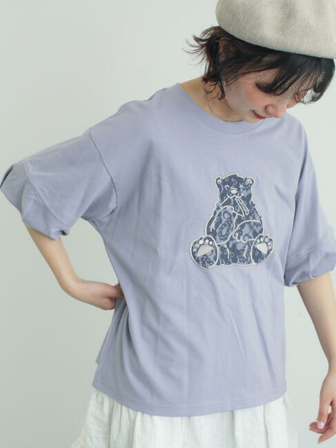 Samansa Mos2「【メルヘン&times;Samansa Mos2】レース貼りTシャツ」|Tシャツ・カットソー|
