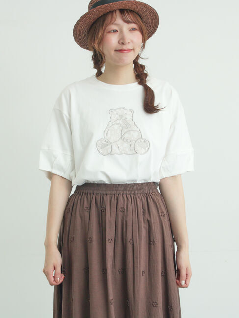 Samansa Mos2「【メルヘン&times;Samansa Mos2】レース貼りTシャツ」|Tシャツ・カットソー|