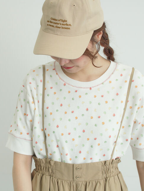 Samansa Mos2「【メルヘン&times;Samansa Mos2】ワッフル総柄Tシャツ」|Tシャツ・カットソー|