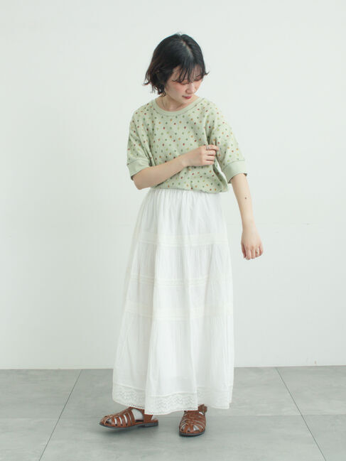Samansa Mos2「【メルヘン&times;Samansa Mos2】ワッフル総柄Tシャツ」|Tシャツ・カットソー|