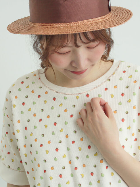 Samansa Mos2「【メルヘン&times;Samansa Mos2】ワッフル総柄Tシャツ」|Tシャツ・カットソー|