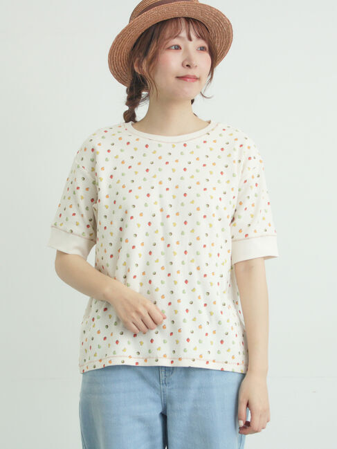 Samansa Mos2「【メルヘン&times;Samansa Mos2】ワッフル総柄Tシャツ」|Tシャツ・カットソー|