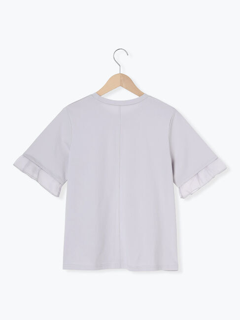 Samansa Mos2「【接触冷感】袖オーガンジー切り替えTシャツ」|Tシャツ・カットソー|