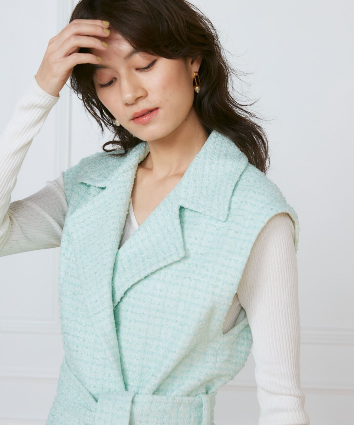 INED「ツイードショートコート《la veille by SUPERIOR CLOSET》」|ピーコート|