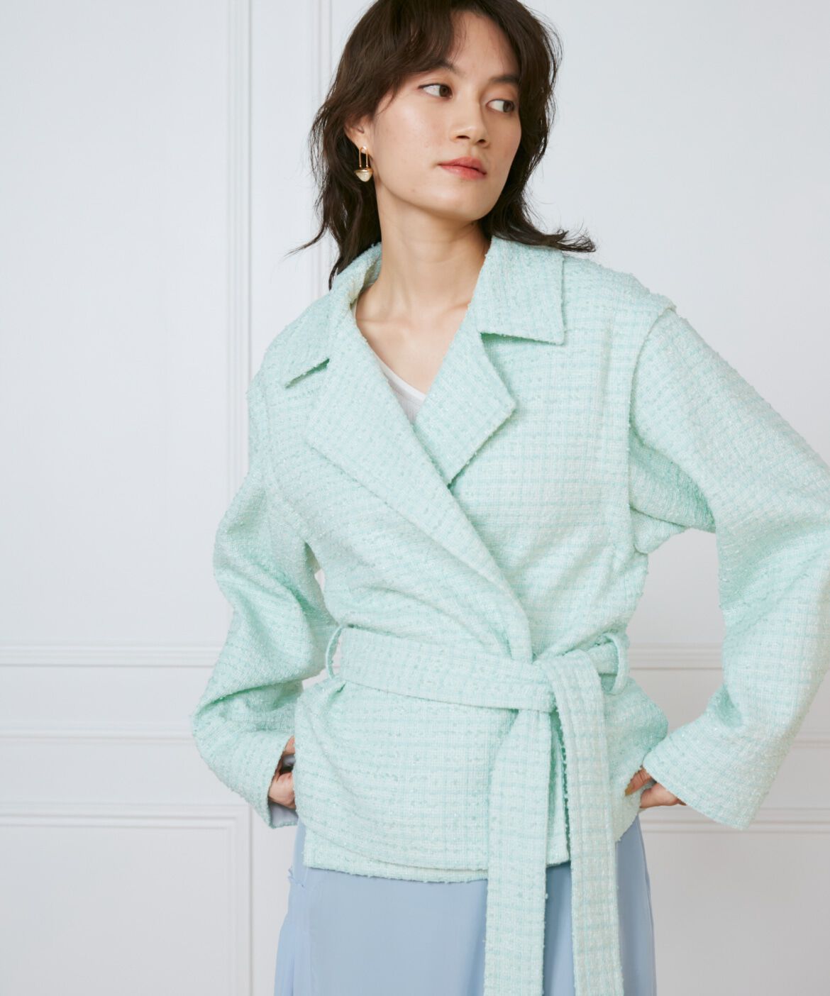 INED「ツイードショートコート《la veille by SUPERIOR CLOSET》」|ピーコート|