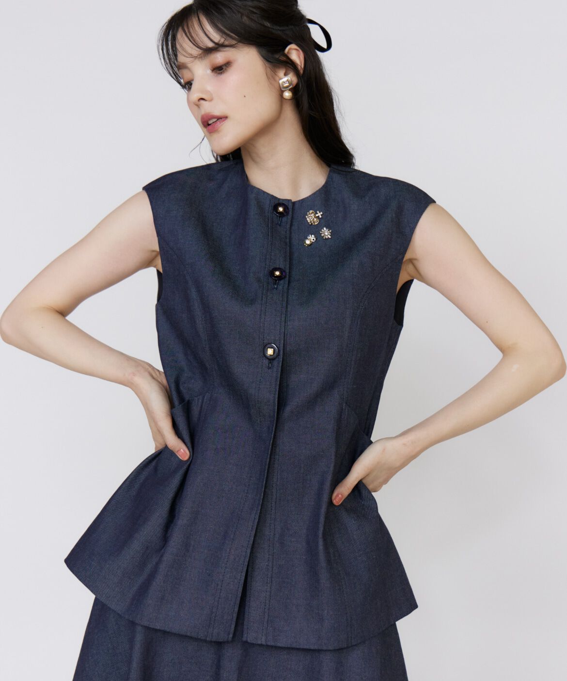 Maglie le cassetto「《美人百花9月号掲載》《ﾌﾗﾝﾄﾞﾙ45周年限定ｺﾚｸｼｮﾝ》ｼｱｰﾄ 」|ダウンベスト・ベスト|