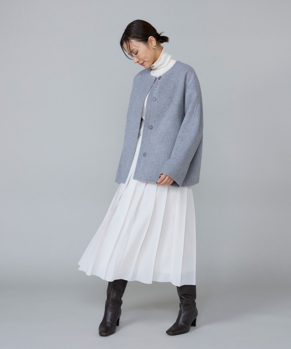 Le Souk「クルーネックリバーコート」|ピーコート|