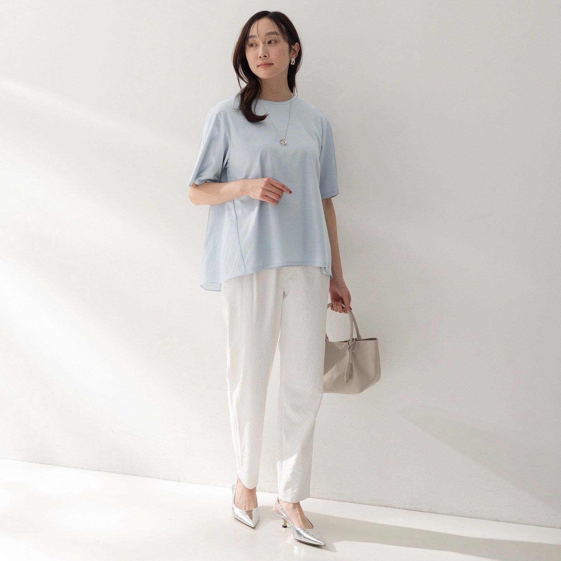 UNTITLED「【洗える/Tシャツ】異素材ドッキングプルオーバー」|Tシャツ・カットソー|