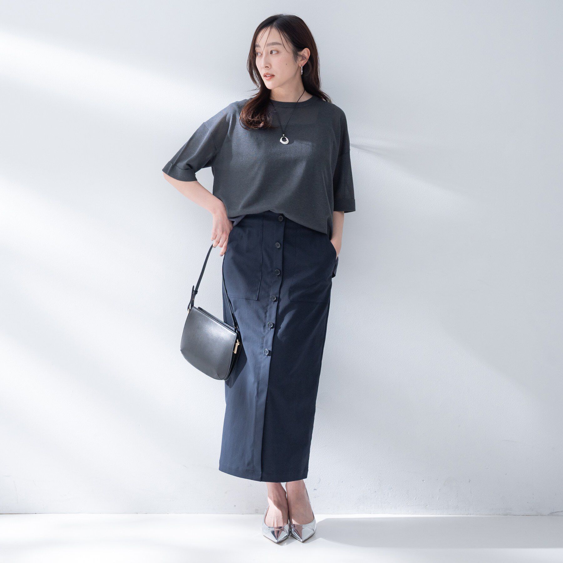 UNTITLED「【アンサンブル可/Tシャツ風/ゆったり】リラックスニットトップス」|ニット・セーター|