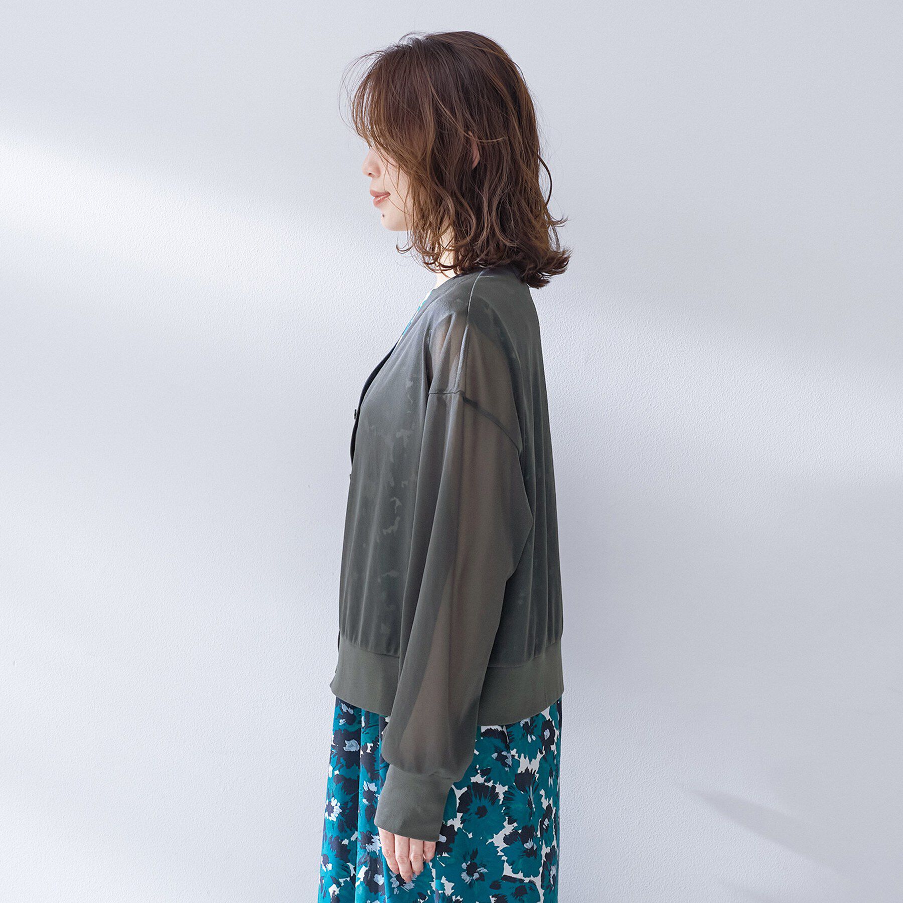 UNTITLED「【7色展開/ゆったり/ショート丈】シアートリコットカーディガン」|カーディガン|