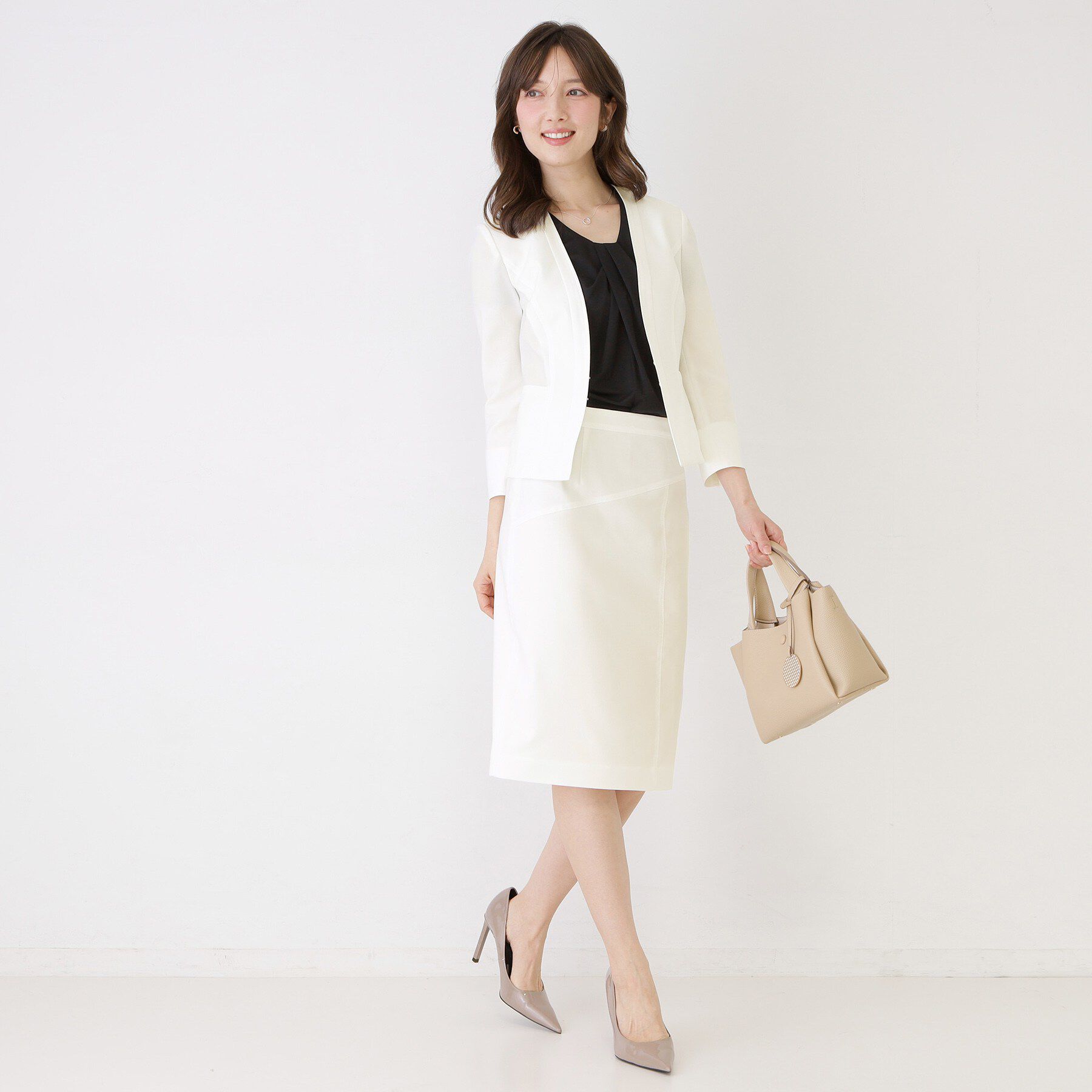 COUP DE CHANCE「【日本製／接触冷感／UVケア／手洗い可】リネンライクノーカラージャケット」|ノーカラージャケット|