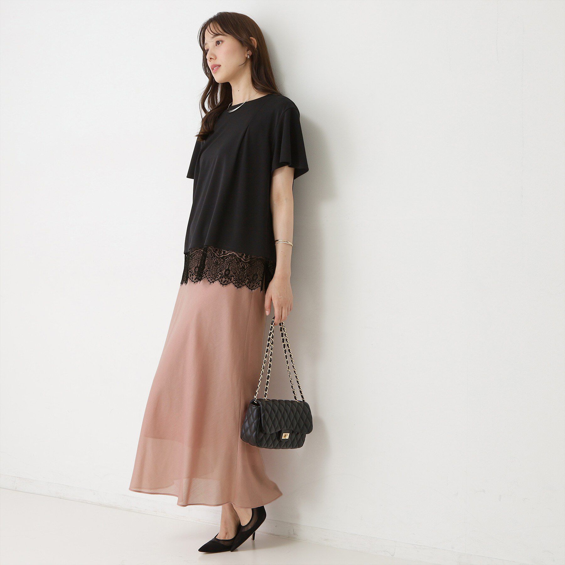 COUP DE CHANCE「【手洗い可／日本製／接触冷感】裾レースカットソー」|Tシャツ・カットソー|