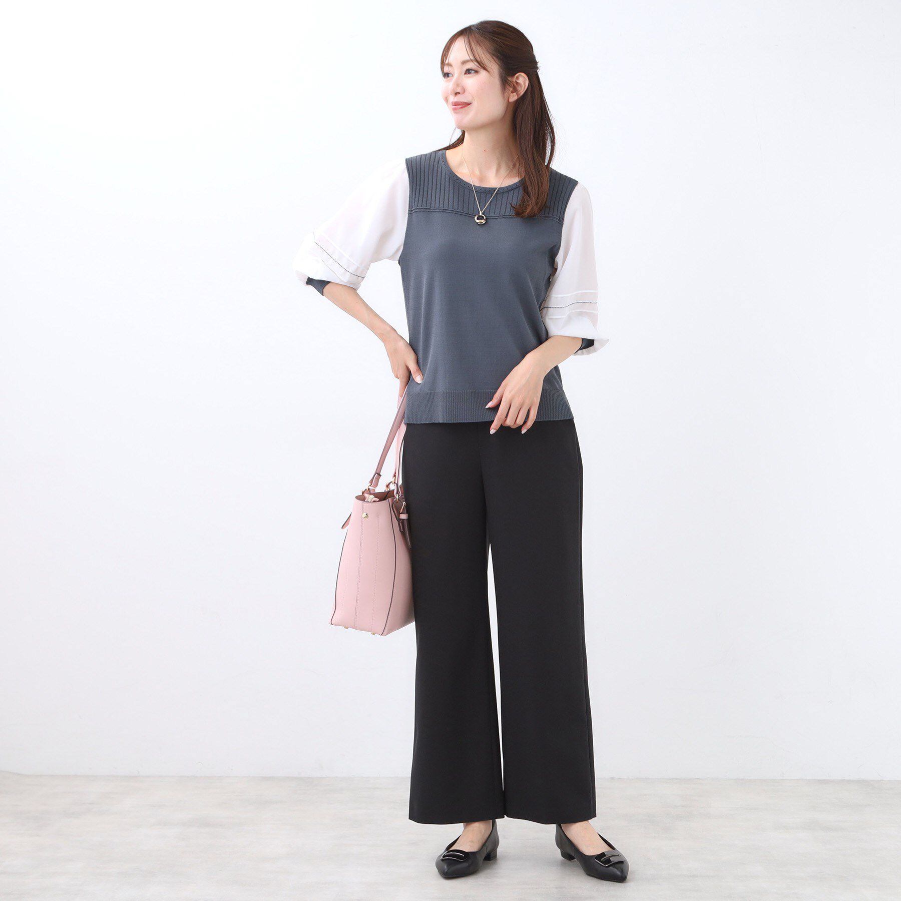 Reflect「【撥水加工で裾が汚れにくい◎／ウエスト総ゴム】ワイドストレートパンツ」|その他|