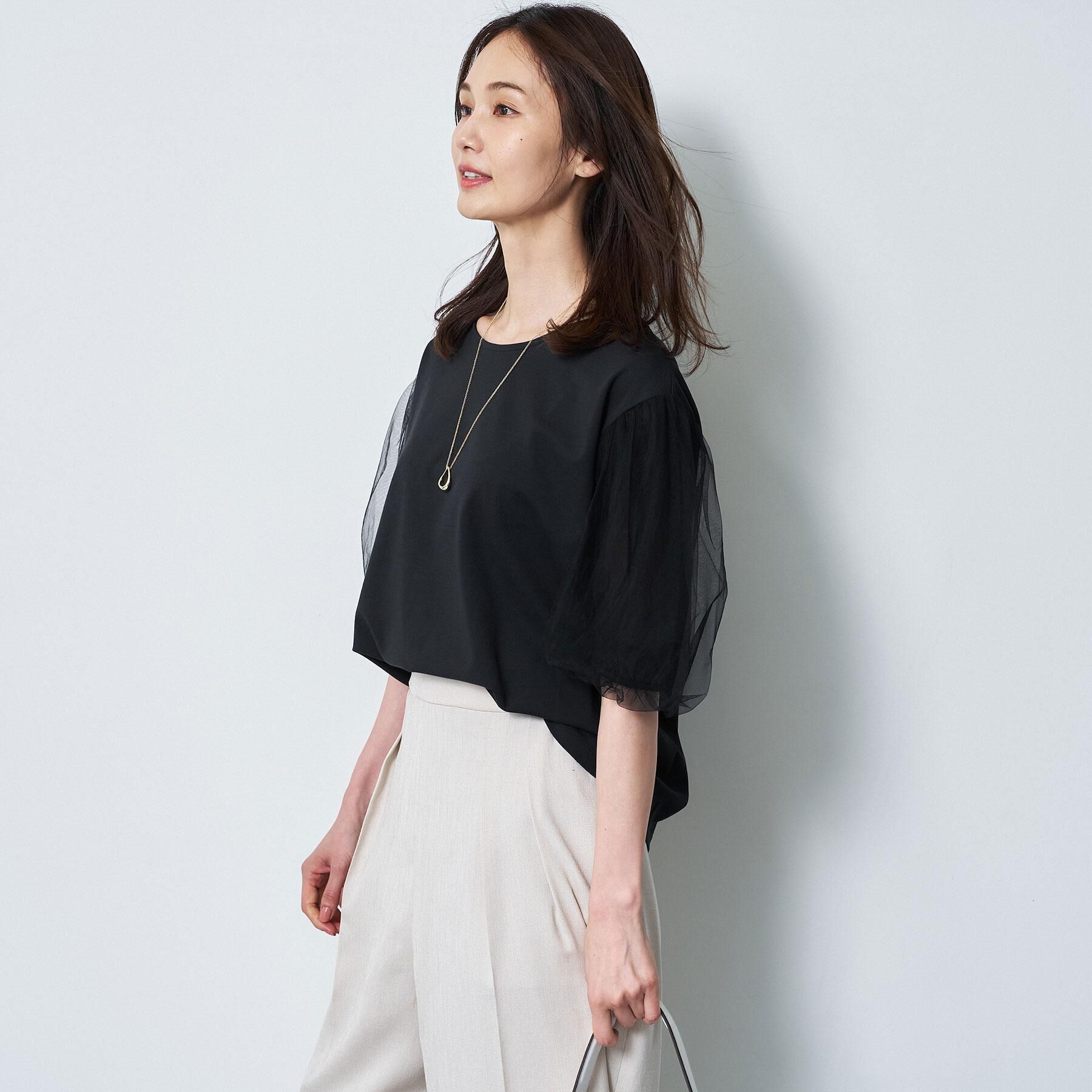 Reflect「【UVカット／接触冷感／吸水速乾】チュールスリーブプルオーバー」|Tシャツ・カットソー|
