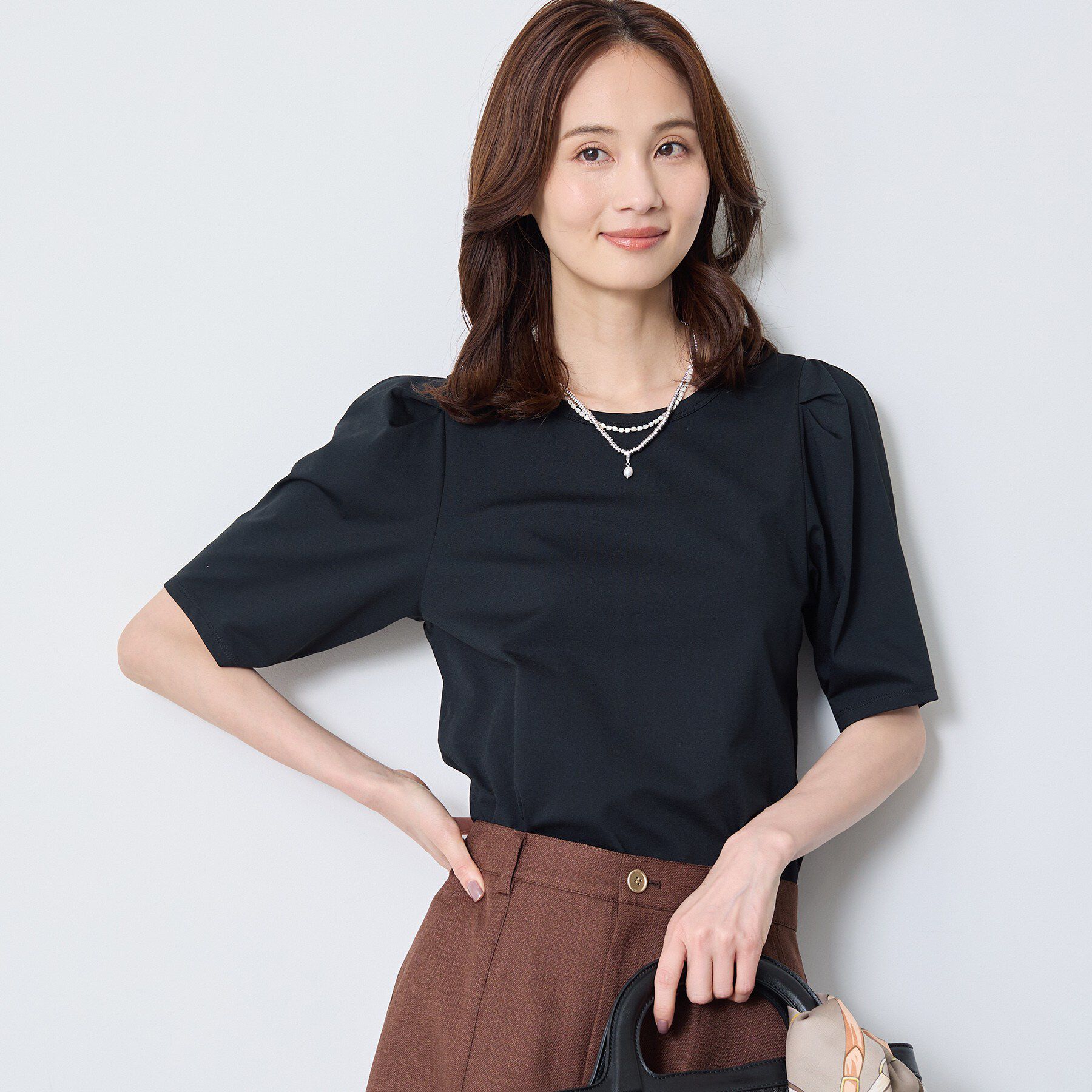 Reflect「【UVカット／接触冷感／吸水速乾】デザインスリーブプルオーバー」|Tシャツ・カットソー|ブラック(019)