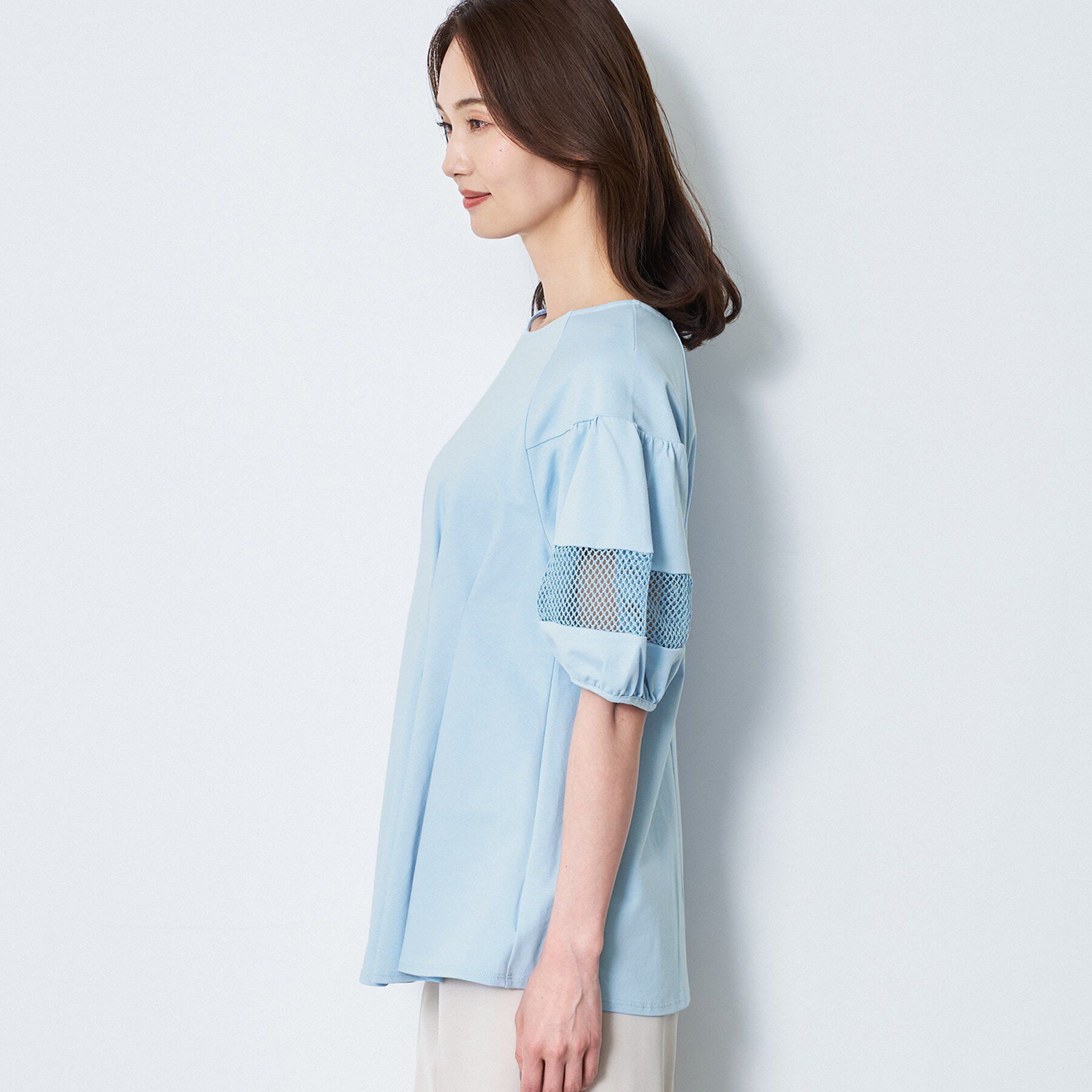 Reflect「メッシュ切り替えスリーブトップス」|Tシャツ・カットソー|