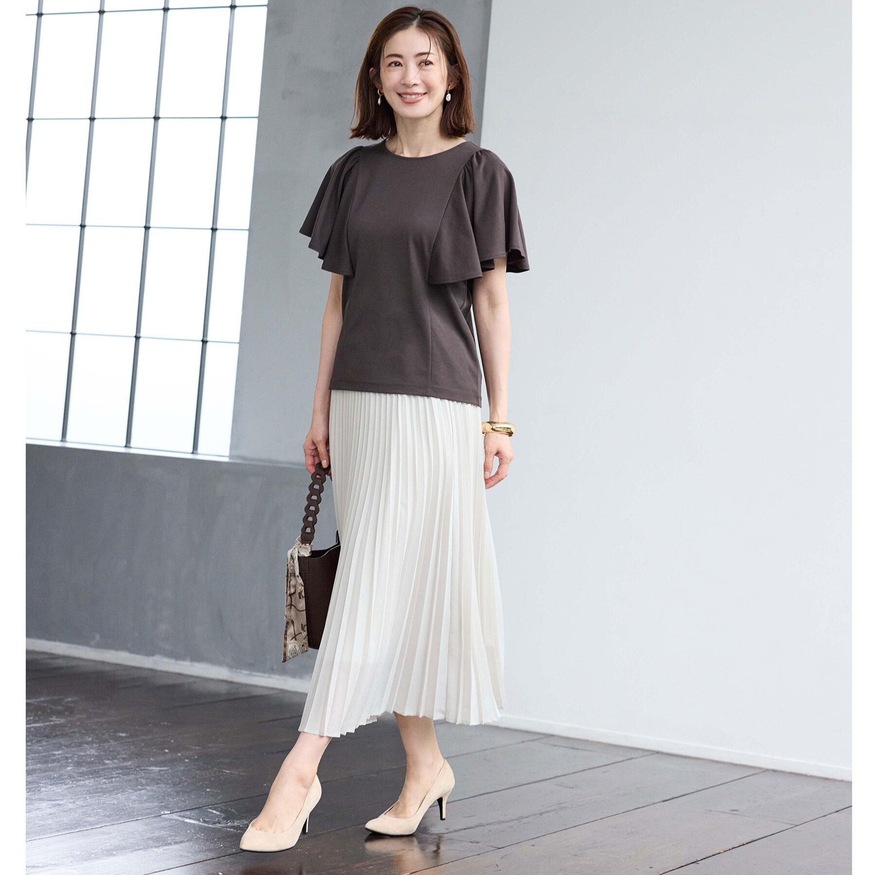 Reflect「【UVカット／接触冷感／吸水速乾】フレアスリーブトップス」|Tシャツ・カットソー|