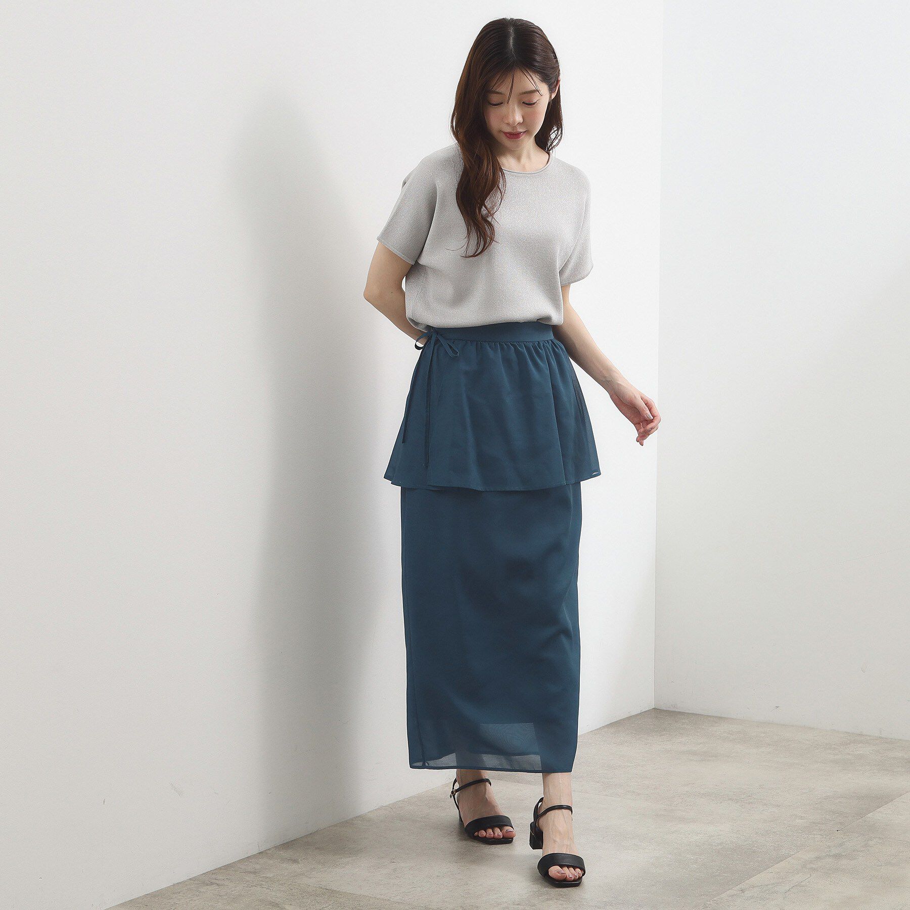 grove「【貴島明日香さん着用・洗える】レイヤードペプラムスカート」|スカート|