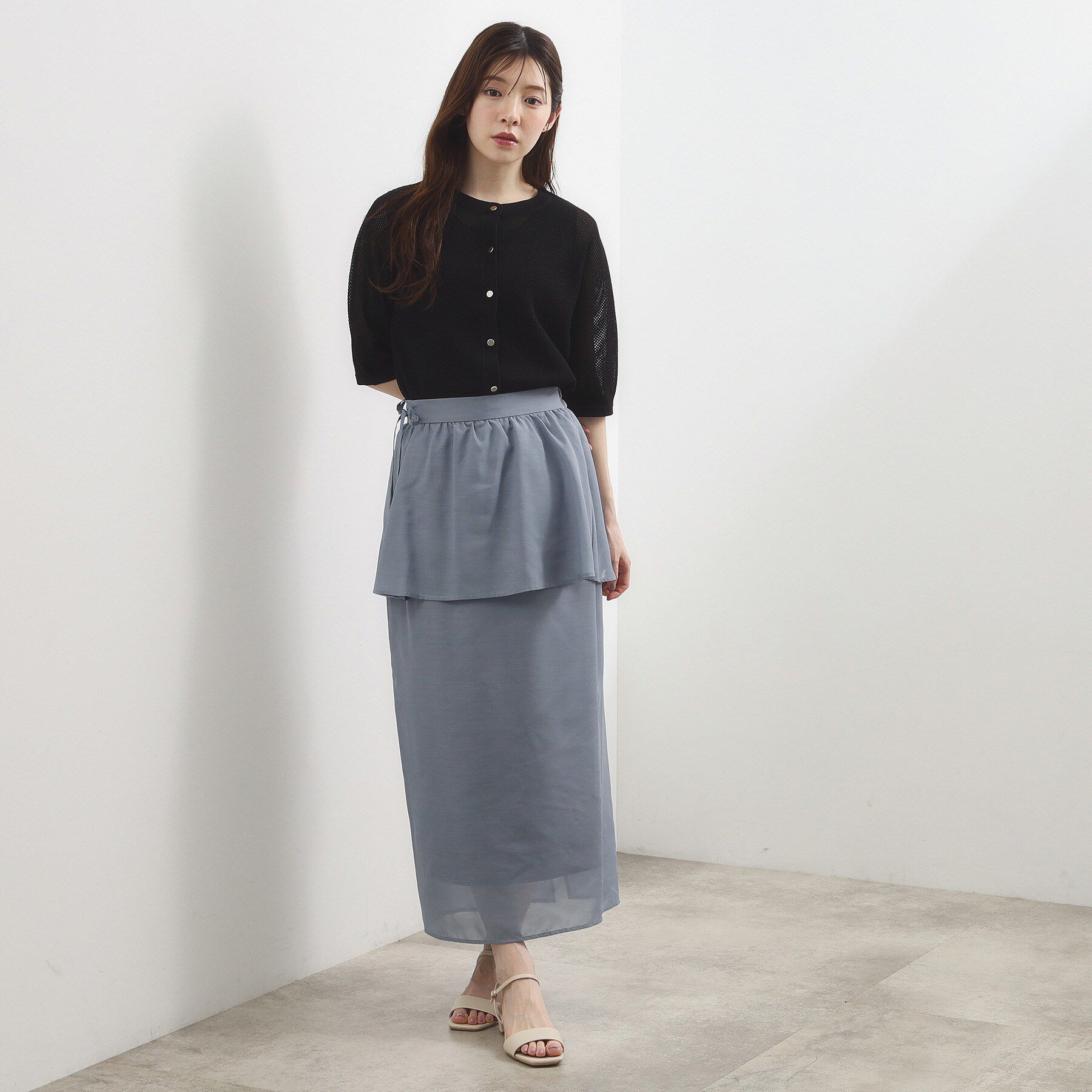 grove「【貴島明日香さん着用・洗える】レイヤードペプラムスカート」|スカート|