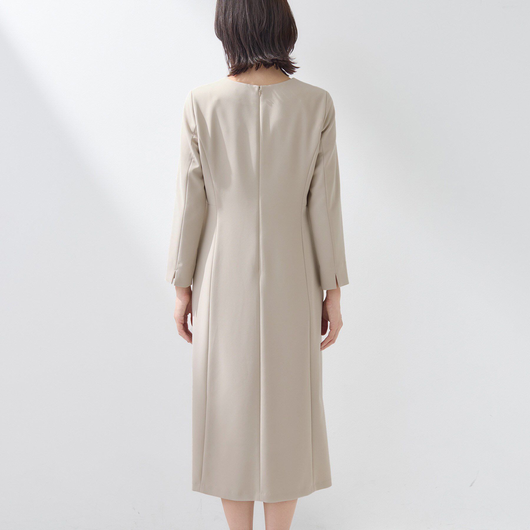 INDIVI「【上品光沢／SETUP可能】スタイルUPワンピース」|ワンピース|