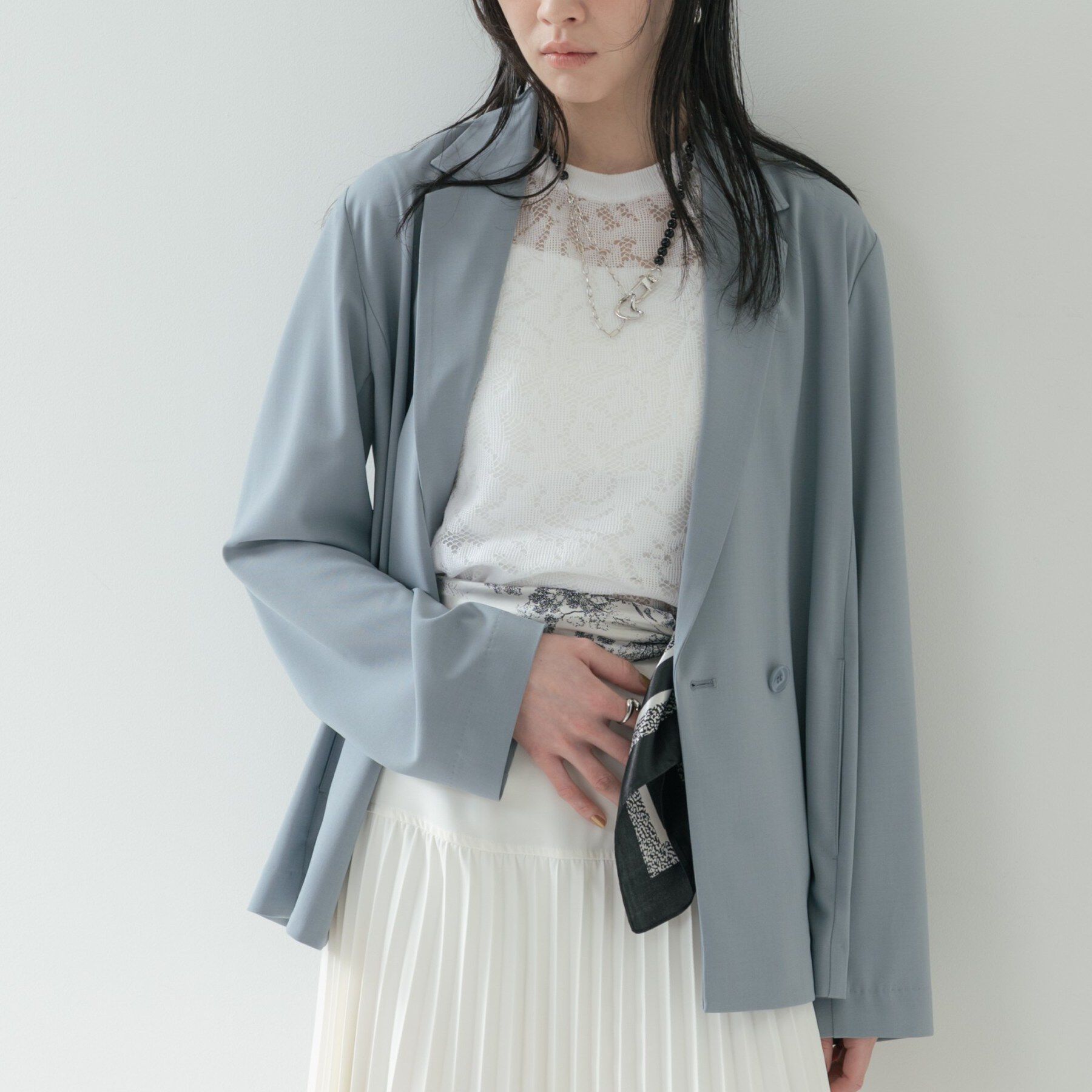 GALLEST「Comfy SET UP｜ダブルブレストイージージャケット【セットアップ対応／通勤／カセット服／接触」|テーラードジャケット|