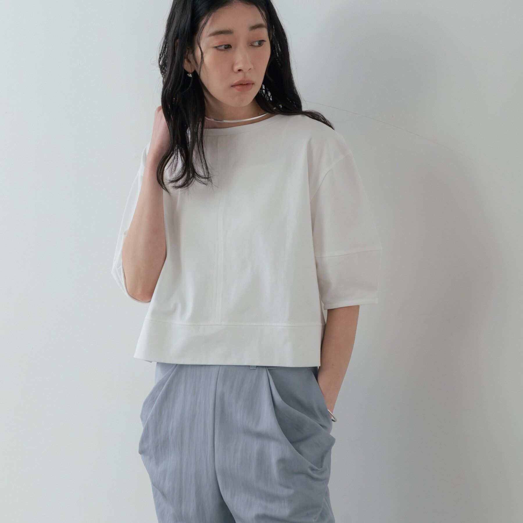 GALLEST「ハーフスリーブフォルムカットソー【再入荷／マシンウォッシュ／接触冷感】」|Tシャツ・カットソー|