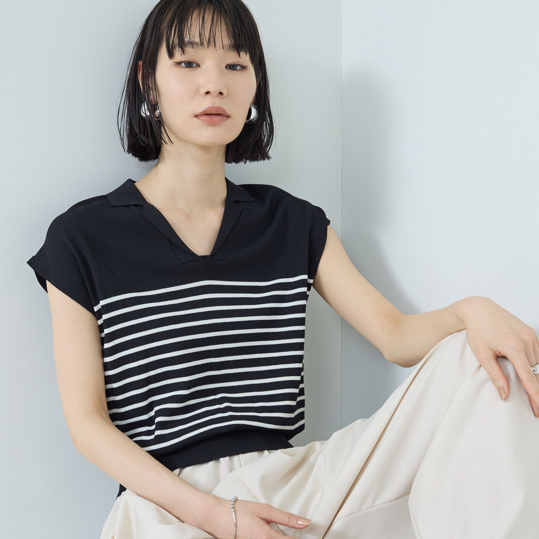 GALLEST「シアーフレンチポロ【接触冷感】」|ニット・セーター|