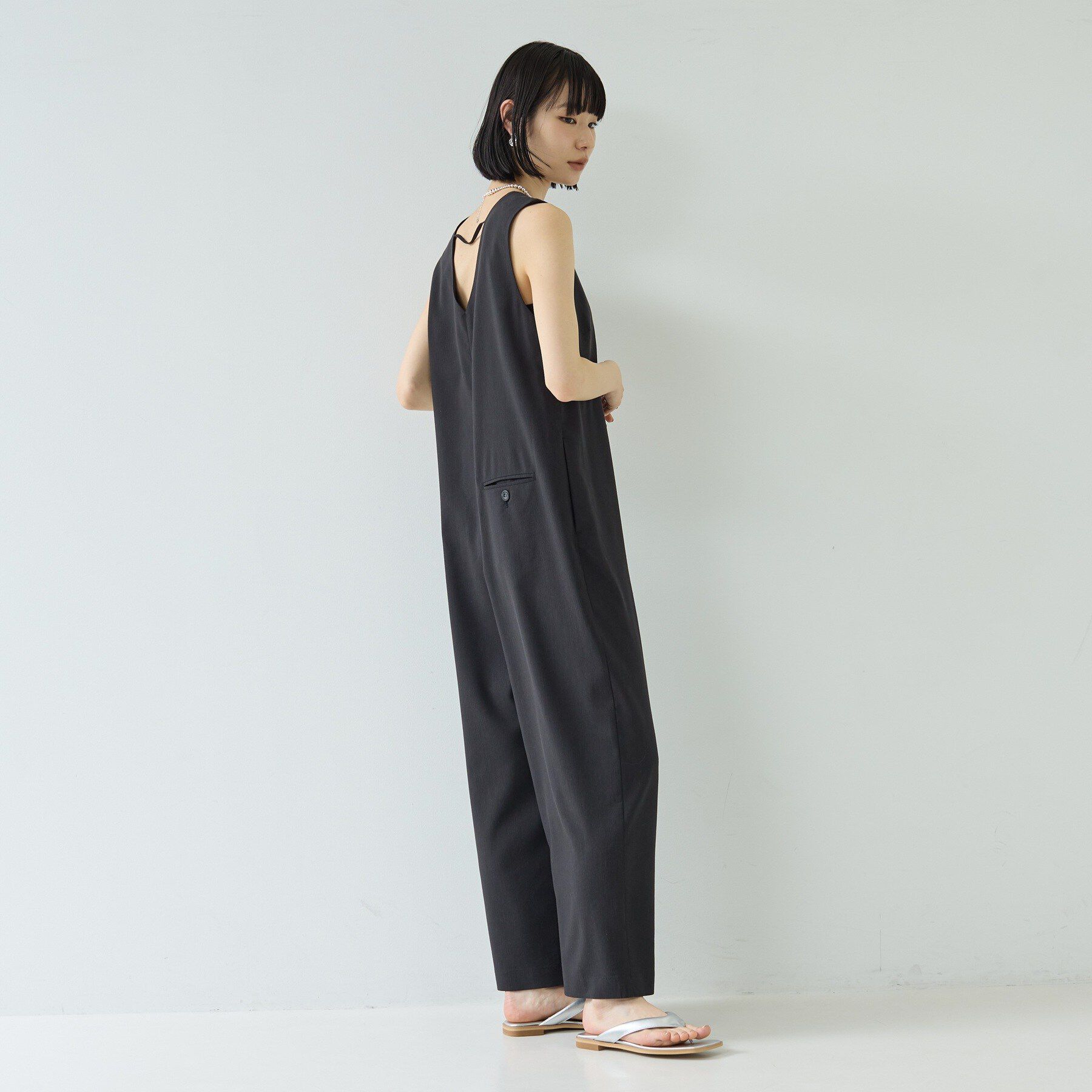 GALLEST「リネン混シアーサロペット」|オールインワン|