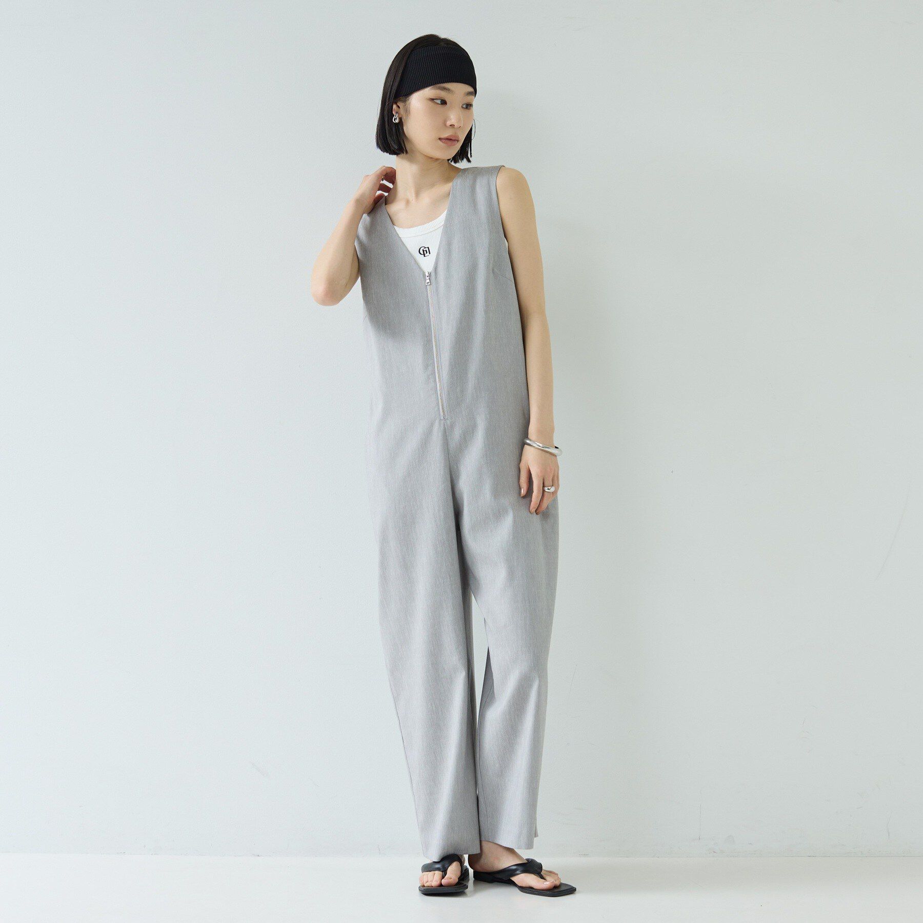 GALLEST「リネン混シアーサロペット」|オールインワン|